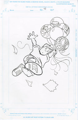 CRAIG ROUSSEAU -GEN X COLORING BOOK p25 ORIG ART SPIDEY