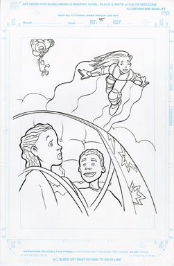 CRAIG ROUSSEAU - GEN X COLORING BOOK p35 ORIG ART MONET