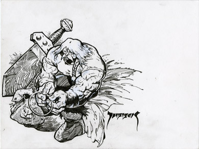 MIKE DUBISCH - GNOME CONTEMPLATES HALO ORIGINAL ART