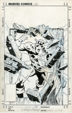 LARRY LIEBER - Orig CAPTAIN AMERICA COVER ART