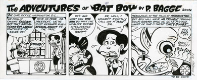 PETER BAGGE - ADVENTURES OF BAT BOY DAILY #1 ORIG ART