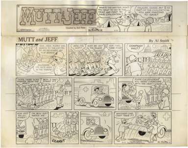 AL SMITH - MUTT AND JEFF SUNDAY ORIGINAL ART 8-21-66