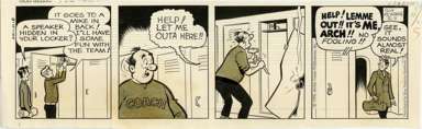 BOB MONTANA -ARCHIE DAILY ORIG ART 11-2-70 COACH KLEATS