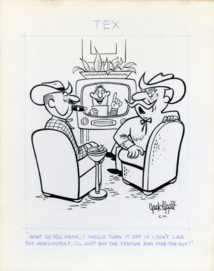 JACK TIPPIT - TEX DAILY STRIP 1970s LOUSY NEWSCASTER