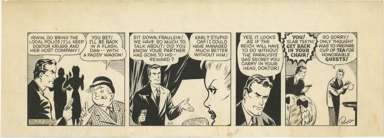 PAUL PINSON - DAN DUNN DAILY STRIP ORIG ART 8-6-42