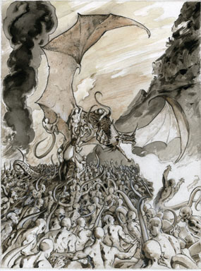 MIKE DUBISH - DRAGON'S DOOM ILLUSTRATION ORIG ART