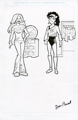 DAN PARENT - BETTY & BIG ETHEL ORIGINAL ART '80s Lady