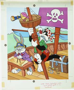 LOONEY TUNES FRAME-TRAY PUZZLE MERCHANDISING ORIG ART
