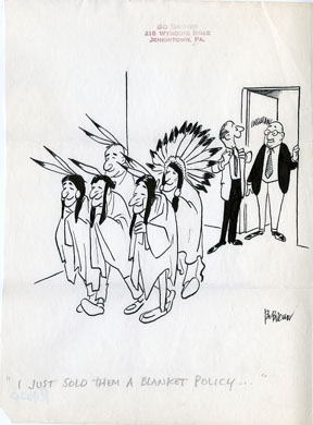 BO BROWN - PANEL CARTOON ORIG ART - BLANKET POLICY