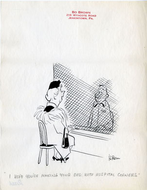 BO BROWN - PANEL CARTOON ORIG ART - HOSPITAL CORNERS