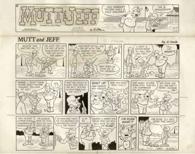 AL SMITH - MUTT & JEFF SUNDAY ORIGINAL ART 11-13-66
