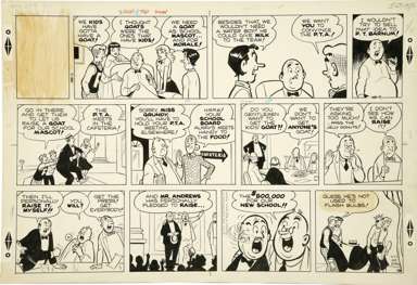 BOB MONTANA - ARCHIE SUNDAY ORIG ART 5-27-56 GOAT GOT