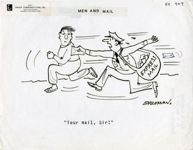 EARL ENGLEMAN - EXPRESS MAIL GAG PANEL ORIGINAL ART