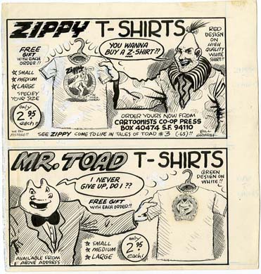 BILL GRIFFITH - ZIPPY/MR. TOAD ADVERTISEMENT ORIG ART