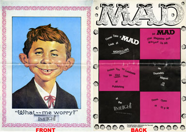 MAD 33RD ANNIVERSARY PARTY AT THE LIMELIGHT POSTER 1985