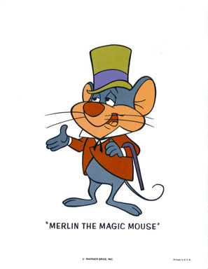 MERLIN MAGIC MOUSE - WB CARTOON ANIMATION PROMO PRINT