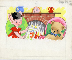 VIOLET WILLIAMS - BOBALINK & BUNTY p 3 ORIG ART HEARTH