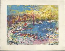 LEROY NEIMAN - VIEUX PORT, MARSEILLES Folgers Promotional Print c1966