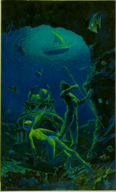 GERALD WALKER - Orig THE MERMAN'S CHILDREN Oil Painting