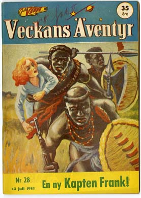 VECKANS AVENTYR #28 Swedish Pulp/Comic 1943 SUPERMAN