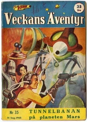 VECKANS AVENTYR #35 Swedish Pulp/Comic 1943 SUPERMAN