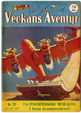 VECKANS AVENTYR #39 Swedish Pulp/Comic 1943 SUPERMAN