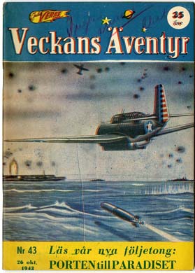 VECKANS AVENTYR #43 Swedish Pulp/Comic 1943 SUPERMAN