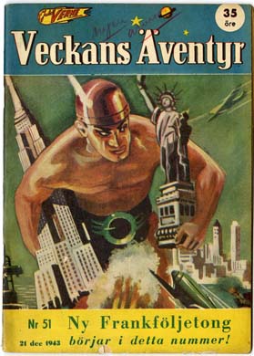VECKANS AVENTYR #51 Swedish Pulp/Comic 1943 SUPERMAN